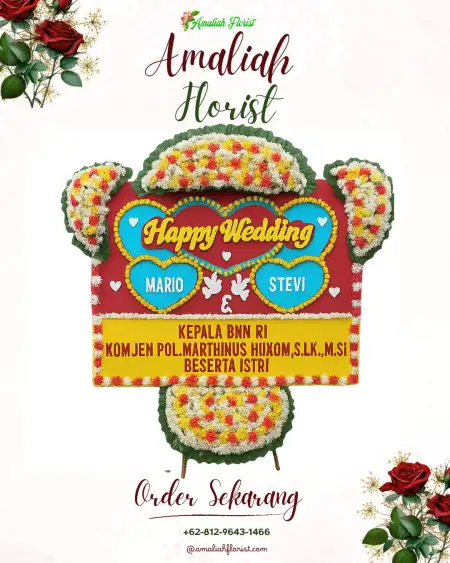 Papan Bunga Pernikahan Tambang Ayam